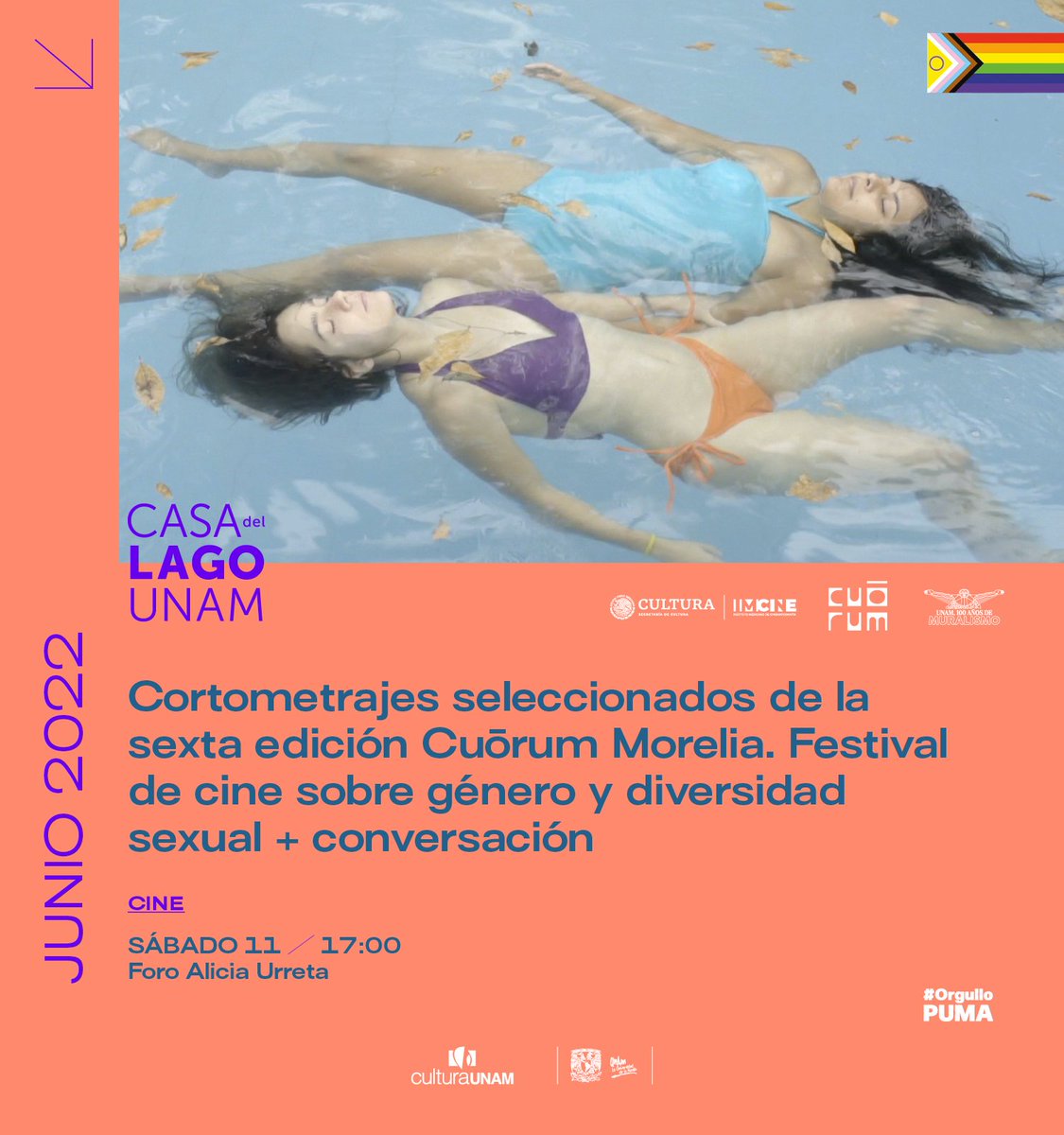 CasadelLago's tweet photo. 🏳️‍🌈 ¡Llega el programa continuo 2022 de @cuorummorelia a Casa del Lago! 🏳️‍⚧️
🎥 Función gratuita con cortos de 6ª edición del festival + 🗣️ conversatorio con cineastas sobre nuevos discursos para ampliar visión y reconocimiento de disidencias e identidades sexogenéricas. https://t.co/mLlCsKHxPv