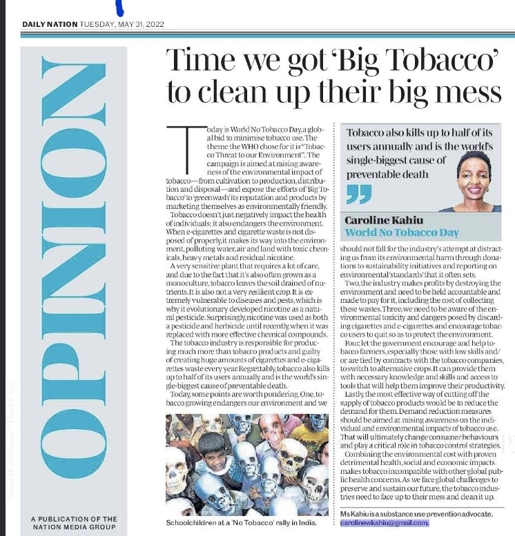Today is #WNTD2022. Let's protect our environment and our health. It is time the #bigtobacco cleaned up their big mess #PreventionWorks #TobaccoExposed