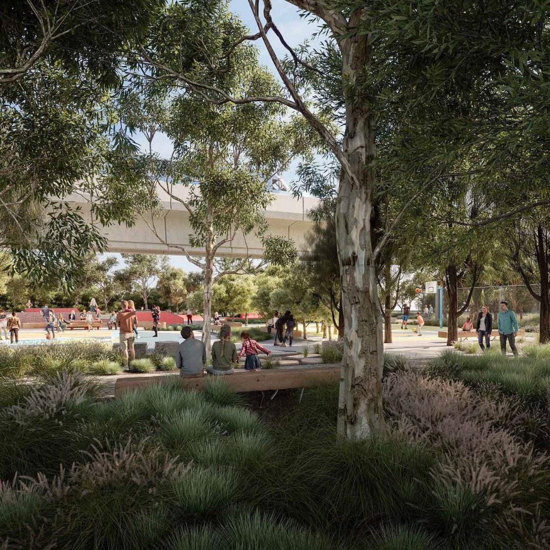 nswdphi's tweet photo. Sydney's north-west is set for a new state-of-the-art park as part of the #ParksForPeople program 🙌 feat. a new bike pump track, skate plaza, public art and 60 new trees 🛹🌳 Learn more at https://t.co/gXn3WeZtTq 👈 @TheHillsCouncil https://t.co/GKlTkcGHx7