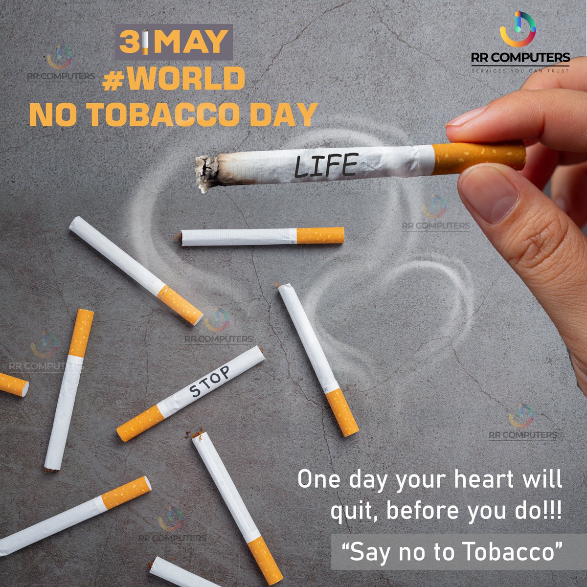 AKASHJA87644094's tweet image. No Smoking Day 2022
It's never too late to get rid of a toxic habit. 
Fill your lungs with fresh air, not with a tar.
#RRComputers #ComputerSalesandService #ComputerRepairInNashik #NashikComputers #RRComputerNashik #bestcomputerrepair #pcrepair #services #repairs #computer
