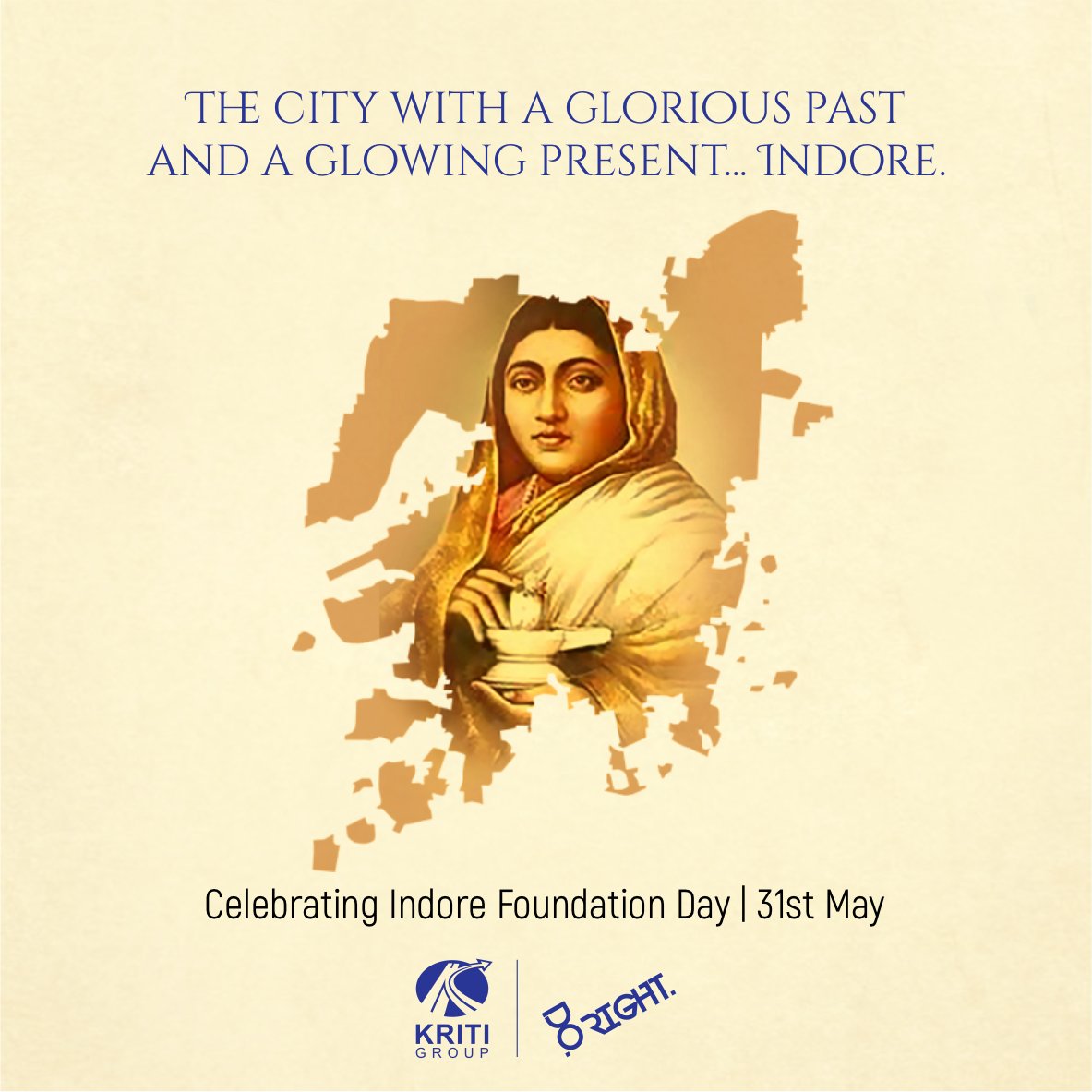 KritiGroupIndia's tweet photo. Celebrating the glorious decades to the wonderful journey of Indore formation. Remembering with reverence #DeviAhilyaBai on #IndoreFoundationDay . 

__

#IndoreDiwas #AhilyaBai #AhilyaBaiHolkar #KritiIndia #KritiIndustries #KritiGroup #KastaPipesAndFittings #KritiRefinedOil https://t.co/ntv31cpDDi