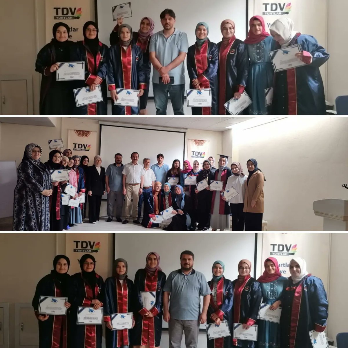 tdvyurtlar's tweet photo. 📢" Mezuniyetten Mesuliyete"

📍Antalya Yükseköğrenim Kız öğrenci Yurdu

 İl Müftüsü Nazif Fethi YALÇINKAYA, Akdeniz Ü. İlahiyat F. Dkn Ahmet ÖGKE,Akademi K. Orhan AKKOÇ, Akdeniz Ü. İlahiyat F. Doç Dr. Şeref GÖKÜŞ,İl V. Hatice ÖGKE'nin katılımıyla 28 öğrencimiz mezun oldu. https://t.co/fqU69P3z1b