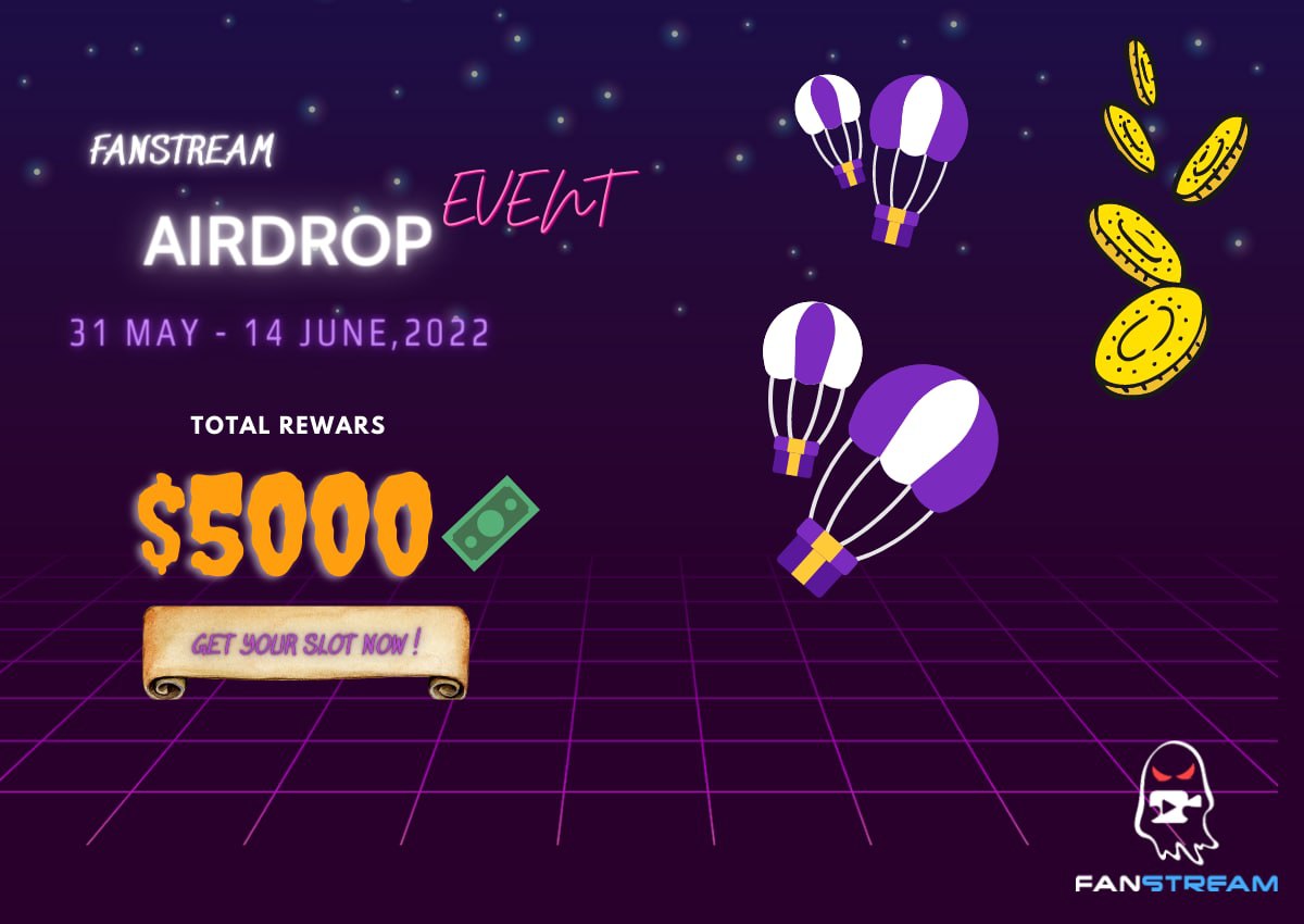 🔥New airdrop: Fanstream.Tv Club (FanTV) 🔥

💰Reward: 5$/1Each ~ 6,250 $FanTV

⏰End Date: 14th June, 2022
📅Distribution date: After the end of IDO

🔗Airdrop Link: t.me/FanStreamAirdr…

#Airdrop #Airdrops #Giveswap #Music #Metaverse #FanStream #FanTV