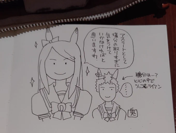 息抜きにアイスコーヒー飲みながらラクガキ 