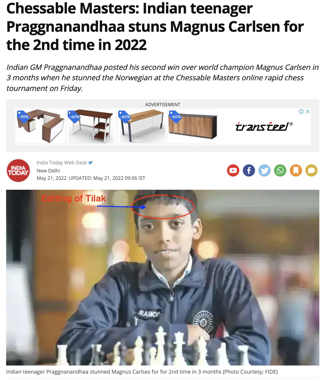 Chessable Masters: Indian teenager Praggnanandhaa stuns Magnus