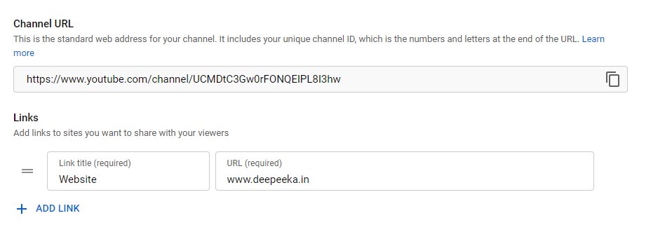 deepeeka's tweet photo. @TeamYouTube We seem to be having a problem setting up a custom URL for our you tube channel. 
https://t.co/HU6henkzX6
I need to change it to .../deepeeka, instead of the random characters. I have already cleared my cache, but still dont get an option on my screen. Please help. https://t.co/QJnrRkEeIA