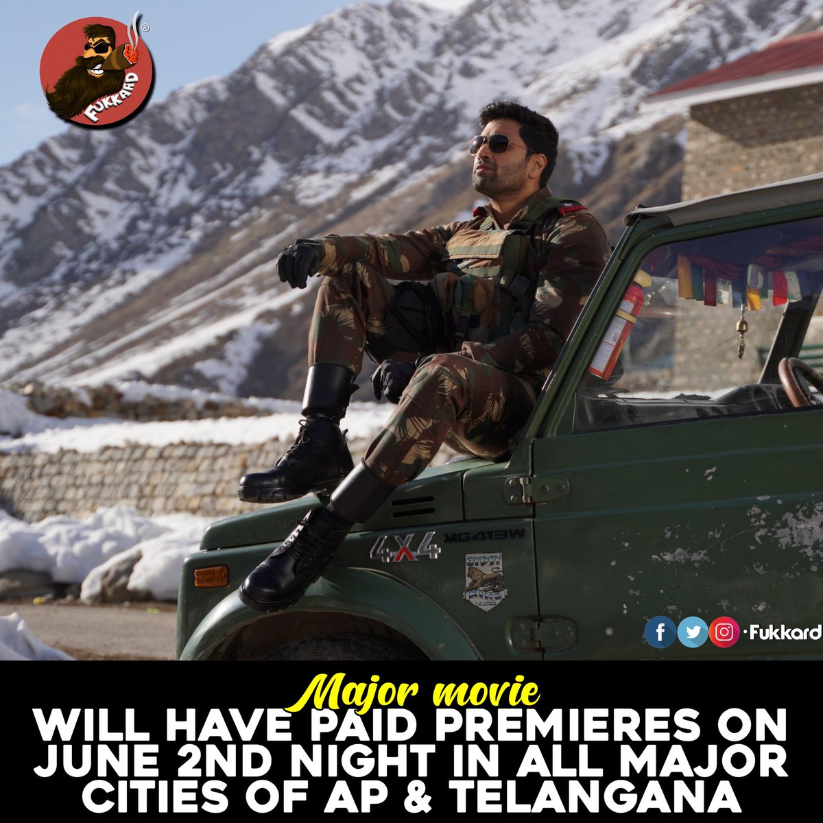 Fukkard's tweet photo. After a great response for premieres in #Hyderabad .. #MajorTheFilm will have premieres in all top cities in Telugu states !!! https://t.co/thCxCqo96s