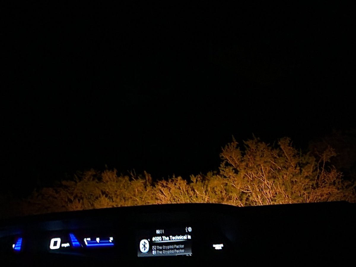 _hauntedgarden's tweet photo. @rhysiedarby @cryptidfactor @leononline @Schreiberland me and my sisters are out in the middle of nowhere trying to see the meteors, killing time in the car with the cryptid factor and literally just saw a UAP/UFO. It was just a white orb that was going in a line but wiggly. 🛸 https://t.co/j6lsq92vzu