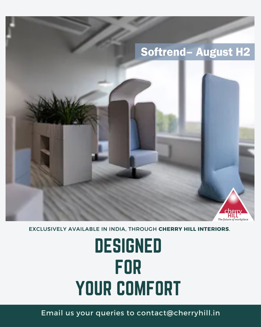 CherryHillDelhi's tweet photo. SOFTREND AUGUST H2
The August series of sofas with sound-absorbing qualities was created especially for open-plan working environments.
#furniture #Softrend #ComfortSpaces #furnishedSpace #ModernInteriors #employeewellness #luxurydesigner #design #modernarchitecturelovers https://t.co/fPfQHGTJZm