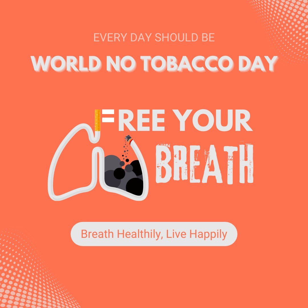 Tobacco consumption continues to be the leading cause of preventable cancer. On this #WorldNoTobaccoDay let’s join hands to spread awareness about harmful effects of tobacco and help the people around you quit and create a tobacco-free generation.