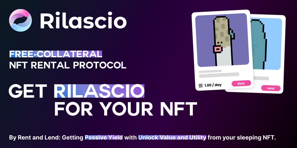 0xRentaFi's tweet photo. 🌀About Rilascio🌀

Rilascio, an unsecured NFT rental protocol, is an on-chain rental protocol and platform that allows borrowers to earn passive income by renting out unwanted NFTs lying in their wallets.

1/n https://t.co/t5i01xaMES