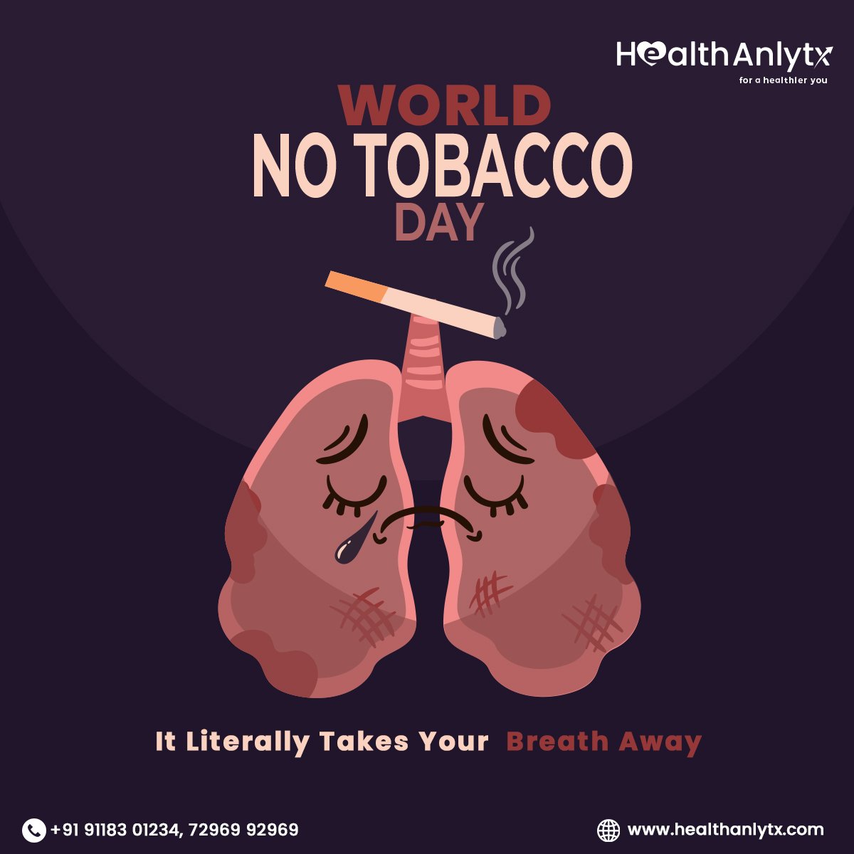 HealthAnlytx's tweet photo. One of the most toxic relationship is a man with tobacco. While it looks like love, it's originally death. Don't let tobacco take you life away. This world no tobacco day, let's try to eliminate this killing deed from your life.
#WorldNoTobaccoDay2022 #NoTobaccoDay #NoTobacco https://t.co/QkuPY6LG9o