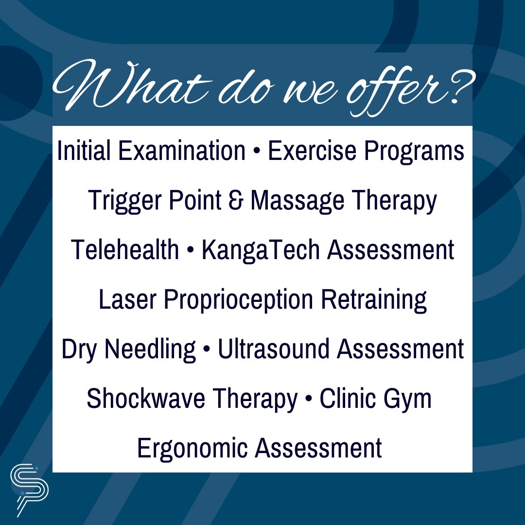 saundersphysio's tweet photo. Are you new to the clinic, or perhaps curious about what else we offer? Here's a few services, assessments, &amp; tools our physios use to help restore you to good health
Call us! 8410 5666
#exercise #massage #KangaTech #lasertech #dryneedling #shockwavetherapy #gym #ergonomics https://t.co/4QgzSZZziO