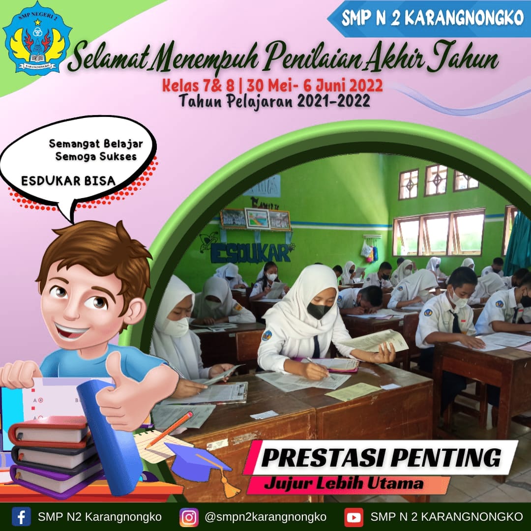 esdukar's tweet photo. Selamat menempuh penilaian akhir tahun untuk kelas 7 dan 8 https://t.co/pHveHyzR86