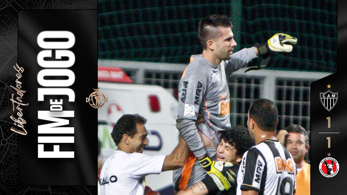 Atletico's tweet photo. 💪🏾⚫⚪ FIM DE JOGO HISTÓRICO NO HORTO! O GOLEIRO VICTOR DEFENDE UMA PENALIDADE NOS ACRÉSCIMOS, GARANTE O EMPATE NO PLACAR, 1 A 1, E CLASSIFICA O GALO PARA A SEMIFINAL DA LIBERTADORES!!!

⚽ Réver marcou na primeira etapa e Victor fez milagre no segundo tempo

#Galo #CAMxTIJ 🏴🏳️ https://t.co/ijWHuJbJuI