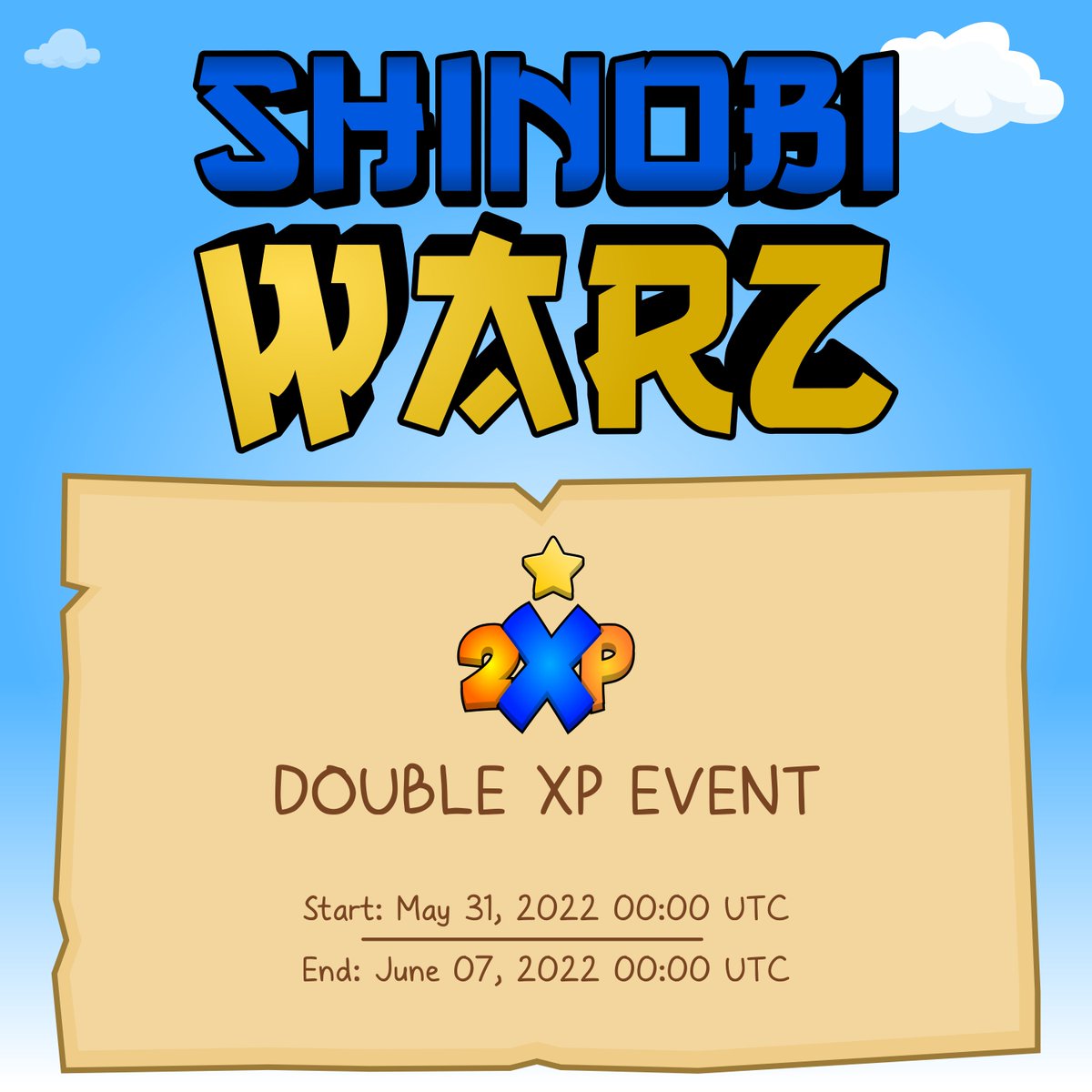 ShinobiWarz's tweet photo. #ShinobiWarz Double XP Event!
Starts now until June 7th, 2022, 00:00 UTC.

Get grinding those levels.
Play Now: https://t.co/53v7ZvkSq4
#GameDev #IndieDev #IndieGame https://t.co/in2Tl36aQ6