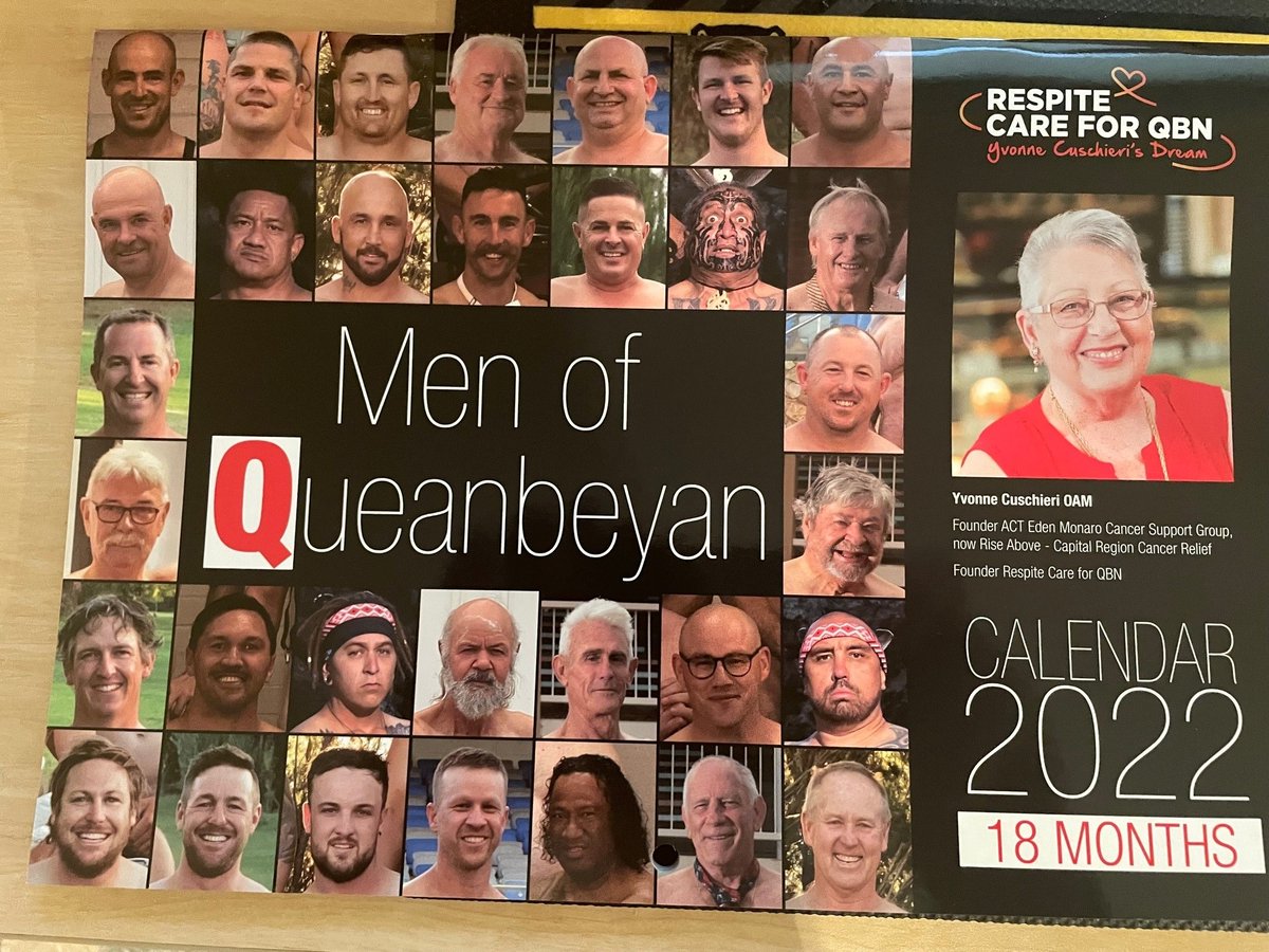 We have over 1000 QBN men's calendars to sell before 30 June, worth $20,000 to Respite Care for QBN which we desperately need. $20 each from local businesses Lindbecks butchery, John Res Mech, QBN Leagues Club, Top Pub, Walsh's Bottle Shop, Bean Central, Bohemia Cafe, Langes Auto