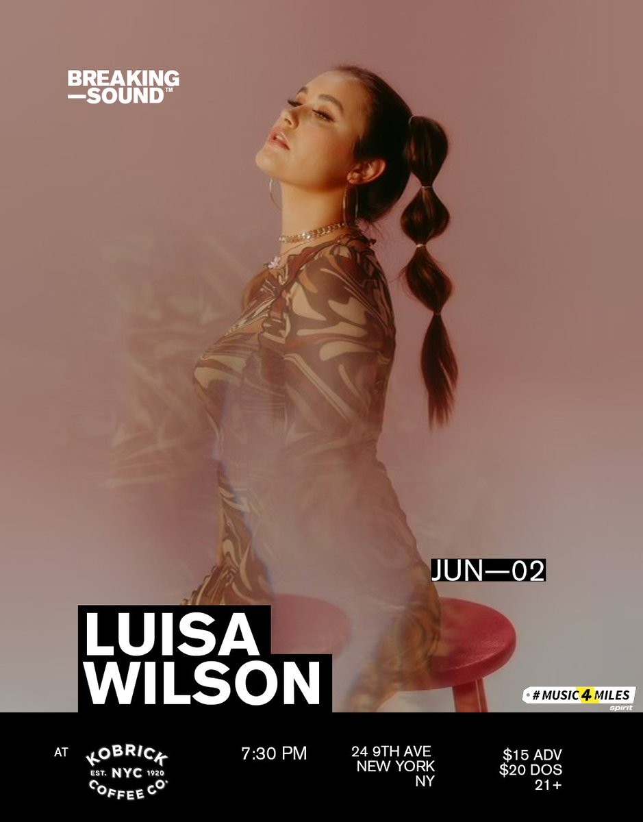 #NYC Catch Luisa Wilson playing <a href="/BreakingSound/">Breaking Sound</a> at Kobrick Co. this Thursday at 7:30 ET! 

Get your tix now: loom.ly/JkQOz7k 

#livemusic #performances #luisawilsonmusic