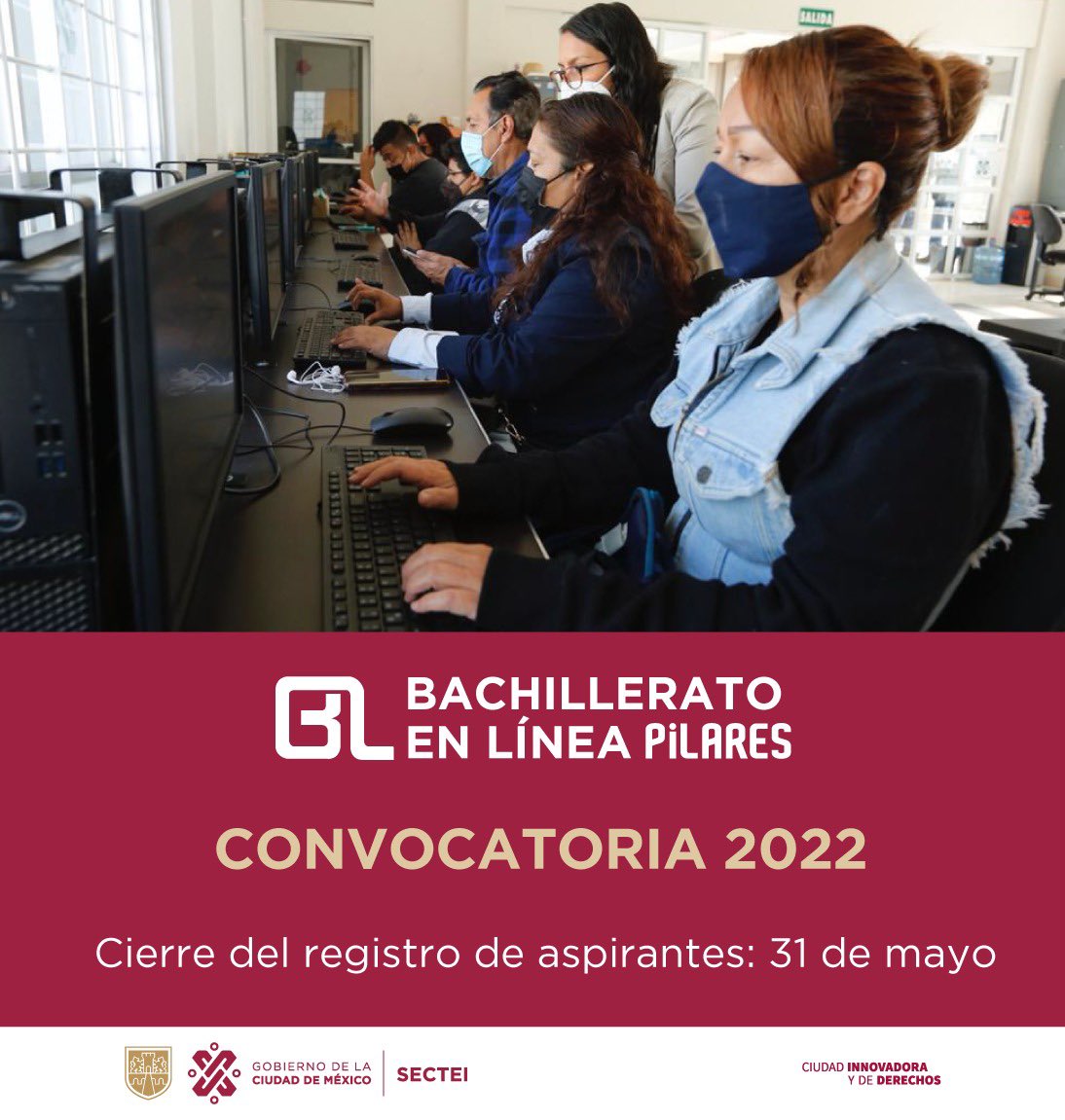 SECTEI_CDMX's tweet photo. 📢 ¡Termina tus estudios! Participa en la convocatoria "Bachillerato en Línea PILARES".

✍🏻 Inicio del registro: 5 de mayo 

Conoce todos los detalles ⬇️
https://t.co/xftX2zCl6Z

@CdmxPilares https://t.co/oP2EjjrVAu