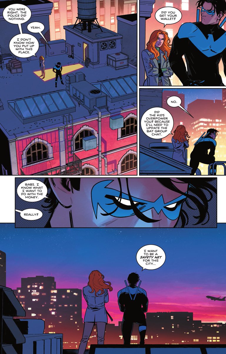 comicaloddity's tweet photo. Nightwing is so many things. He's a safety net, driven to catch everyone. He's a friend to all who need one, always ready to support others. But he's also a human who is bound to make mistakes while battling his inner demons. He always comes out on the other side of the darkness https://t.co/IQOpYawAz1