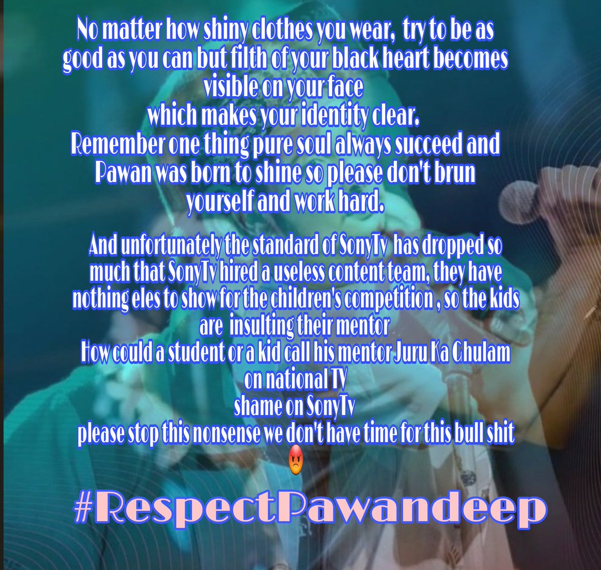 Mussaratsyed2's tweet photo. #RespectPawandeep @RajanPawandeep @jeetmusic @SonyTV @javedali4u @AlkaYagnikFan_C @superstarsinge @HimeshOnline @ChoklatePi https://t.co/26AYaZgH54