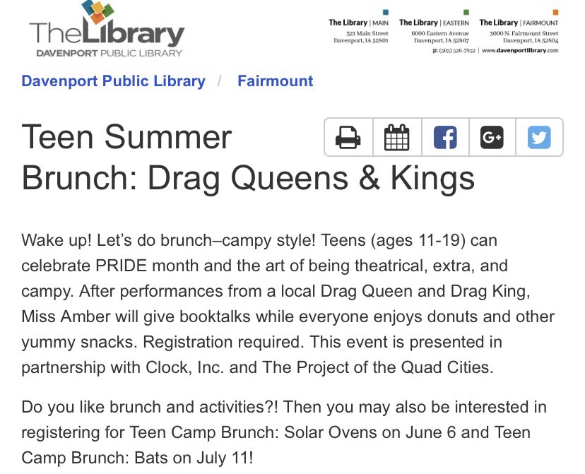 Libraries in Cambridge, MA, Chicago, Amesbury, MA, and Davenport, IA are all holding drag queen events for kids. These libraries are all publicly funded.