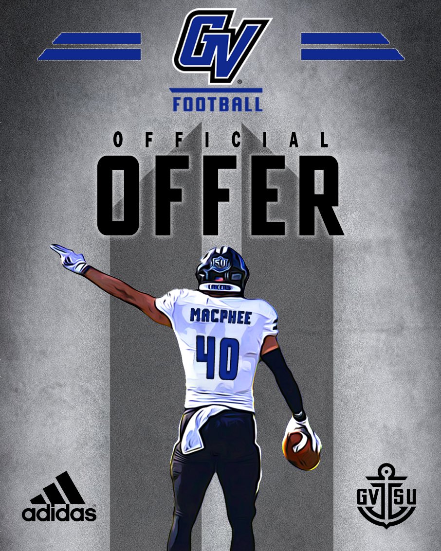 After a great conversation with <a href="/CoachVitzthum/">Matt Vitzthum</a> he told me that <a href="/gvsufootball/">GVSU Football</a> was making me an official offer with potentially the opportunity to play on both sides of the ball.  I am very thankful for their offer.