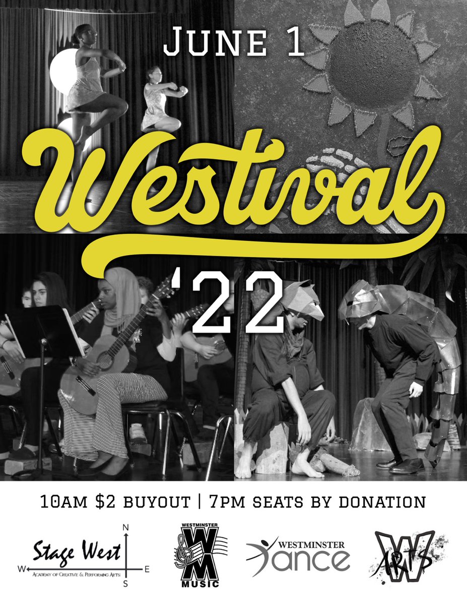 After a long two years away from the stage, we are so excited to see our students perform! Westival - A Celebration of Dance, Drama, Music, and Visual Art will be presented on Wednesday night! Entry is by donation - everyone is welcome! @WestminsterSS