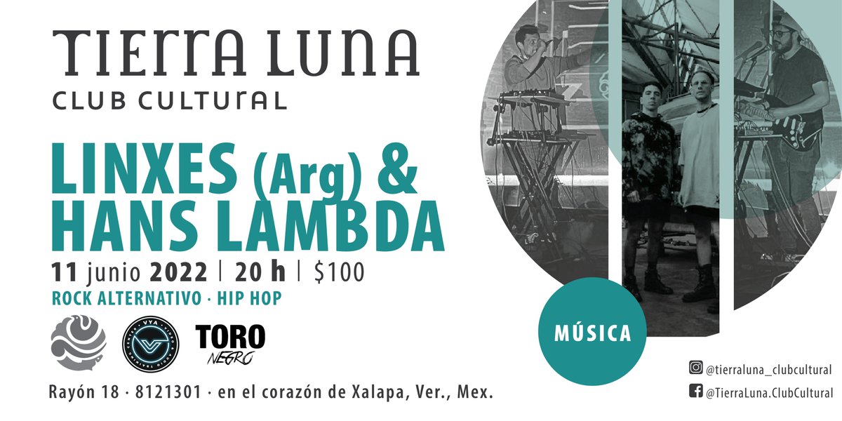 toronegrop's tweet photo. ¡Junio empieza a tomar vuelo 🌀⚡! Este sábado 11 recibimos a @linxes_ en @TierraLuna_ como parte de su gira en México.
Les acompañan #HansLambda en directo. BOLETOS DISPONIBLES vía @wegowmx 👉: https://t.co/H9pq7TopOF 🔥 https://t.co/w0T0V28Xp3