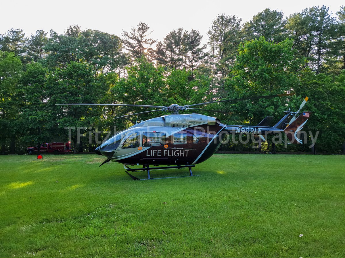 TFitzPhoto1's tweet photo. Thompson Hill worked a Serious MVA on Quaddick Town Farm Rd Requiring 3 Medical Helicopters. Life Flight and Life Star Landed At a designated LZ at the Quaddick State Park. The 3rd in Helicopter Landed at Day Kimball Hospital @LIFESTAR_CT @UMASSLIFEFLIGHT https://t.co/EfIFHUdn0e