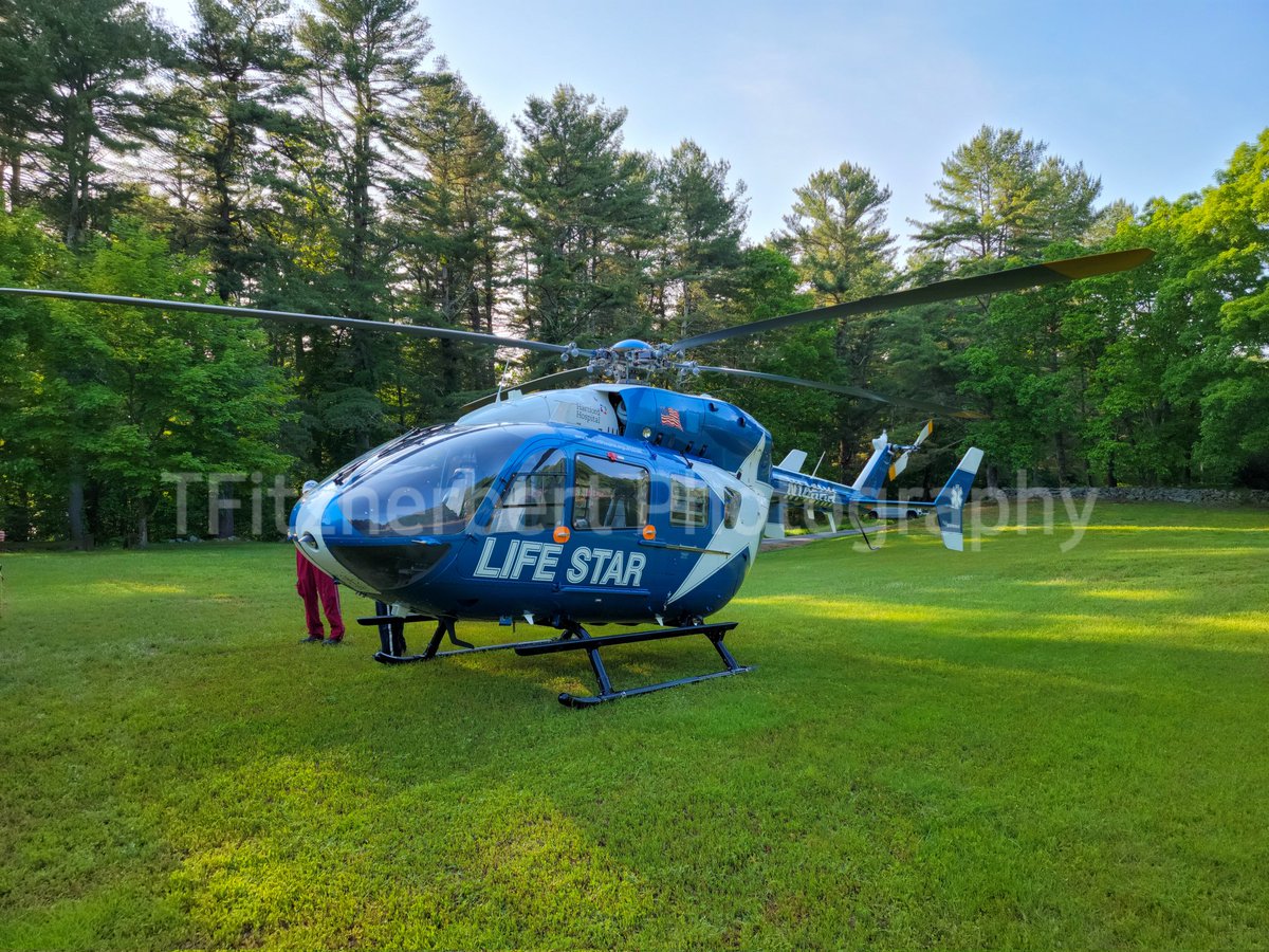 TFitzPhoto1's tweet photo. Thompson Hill worked a Serious MVA on Quaddick Town Farm Rd Requiring 3 Medical Helicopters. Life Flight and Life Star Landed At a designated LZ at the Quaddick State Park. The 3rd in Helicopter Landed at Day Kimball Hospital @LIFESTAR_CT @UMASSLIFEFLIGHT https://t.co/EfIFHUdn0e