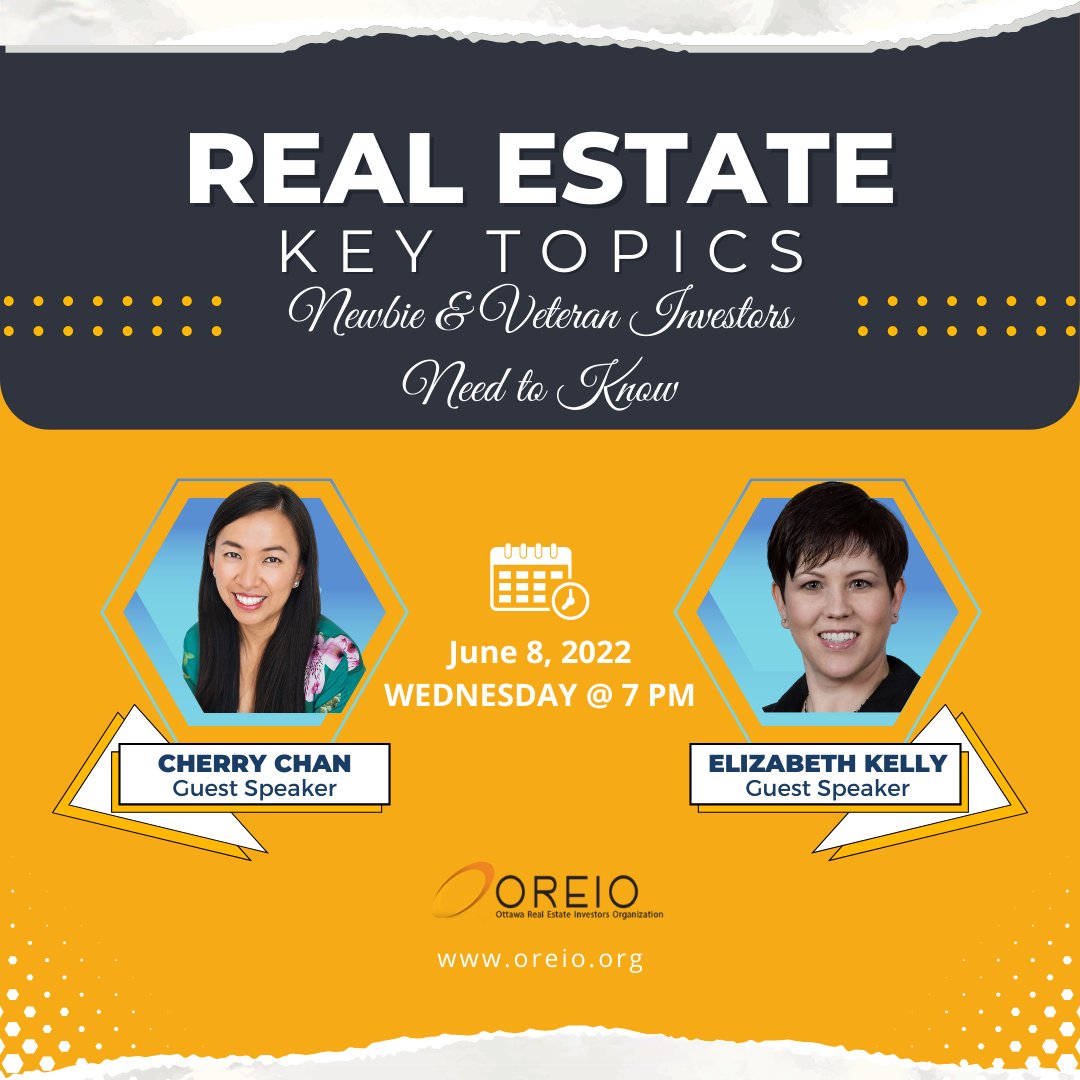 OREIO_org's tweet image. June 8th OREIO presents two national level speakers who will speak to key topics both new and veteran investors need to know. T

oreio.org

#oreio #ottawarealestateinvestorsorganization #ottawarealestateinvesting #ottawanetworking #ottawa #ottawarealestateeducation