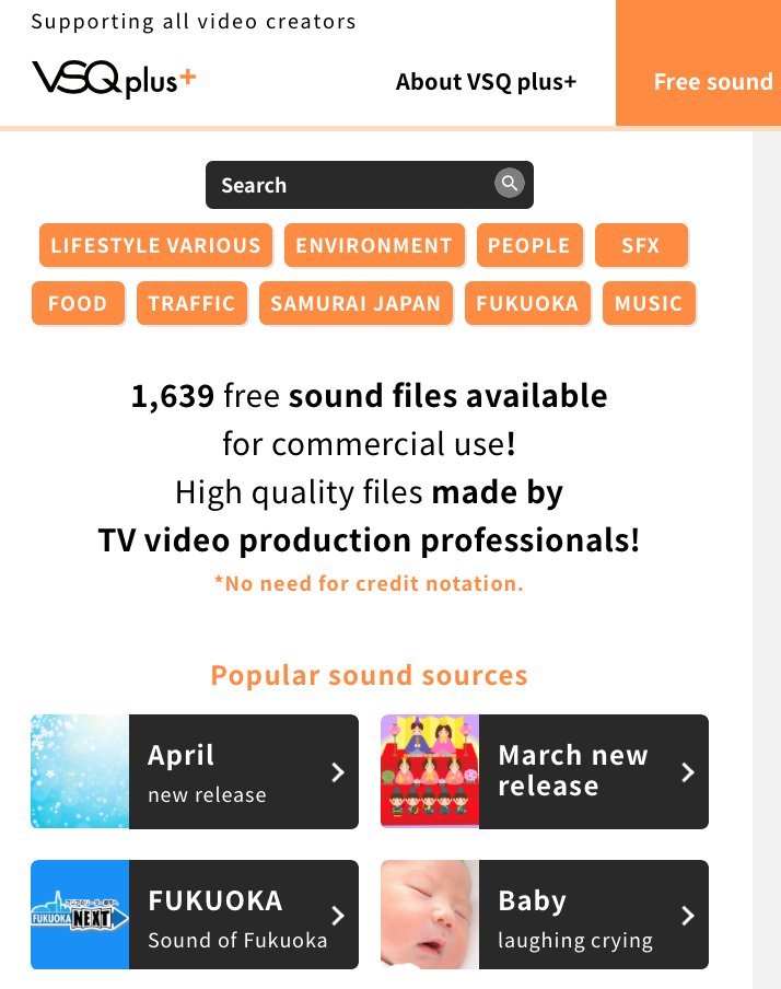 VSQ_Web_Team's tweet photo. VSQ free music service for TV show &amp;Youtube&amp;game.Let’s download😀♪
https://t.co/IM5od0qlN0
#VSQplus
#フリー効果音
#Freesoundeffect
#免費音效
#무료효과음 https://t.co/nrQmfy80MW