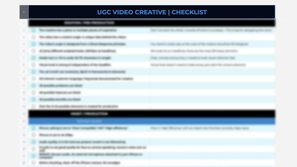 I made a video creative checklist that has #50 tips from our TOP ads over the last 2.5 years!

Use this to create baseline standards for all your ads. Spend less time &amp; $ with poor hand-off.

RT &amp; Comment “CCL” &amp; I’ll shoot it over to you in a DM!

(Must follow me or I can’t DM)