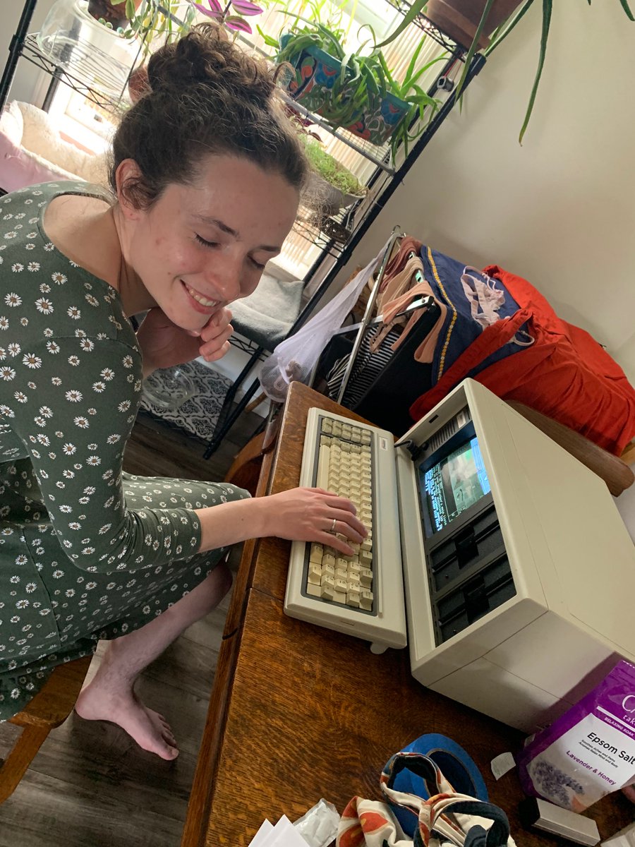 sambalayne's tweet photo. @carrington My partner and I are playing Tass Times in Tonetown on my compaq portable! I think you covered this game long ago on 1mhz but I humbly request you and K cover it on Eaten By A Grue as it’s one of the best of the graphical text era! https://t.co/K9N98RxLTU