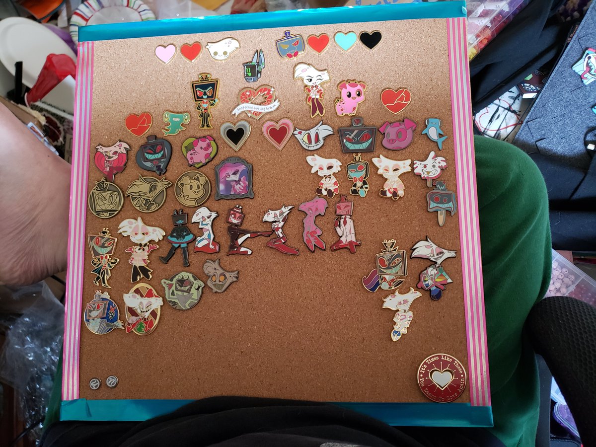 IKilledTheRadi0's tweet photo. #staticspider fun! My pinboard and a family photo. Credits in comments. Please forgive Angel. He got the vapors and needed me to help him sit up. 📺🕷🐷🦈❤🤍💗🖤💙❤ https://t.co/gg0Z6jPohZ