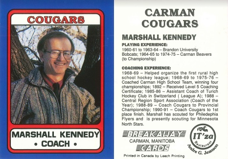 cougar_hockey's tweet photo. Happy 80th to Marshall Kennedy! Marsh 1st ever @CarmanCougars coach (68/69)-A driving force in creation of @zone4hockey-Coached Cougars 1st 8 yrs (68/69 to 75/76) &amp; again 87/88 to 90/91-Won 5 Zone titles &amp; 2 Provincial Championship-Son Garth &amp; Grant are Cougar alums @MHSAA_ https://t.co/7F5O5uR58S
