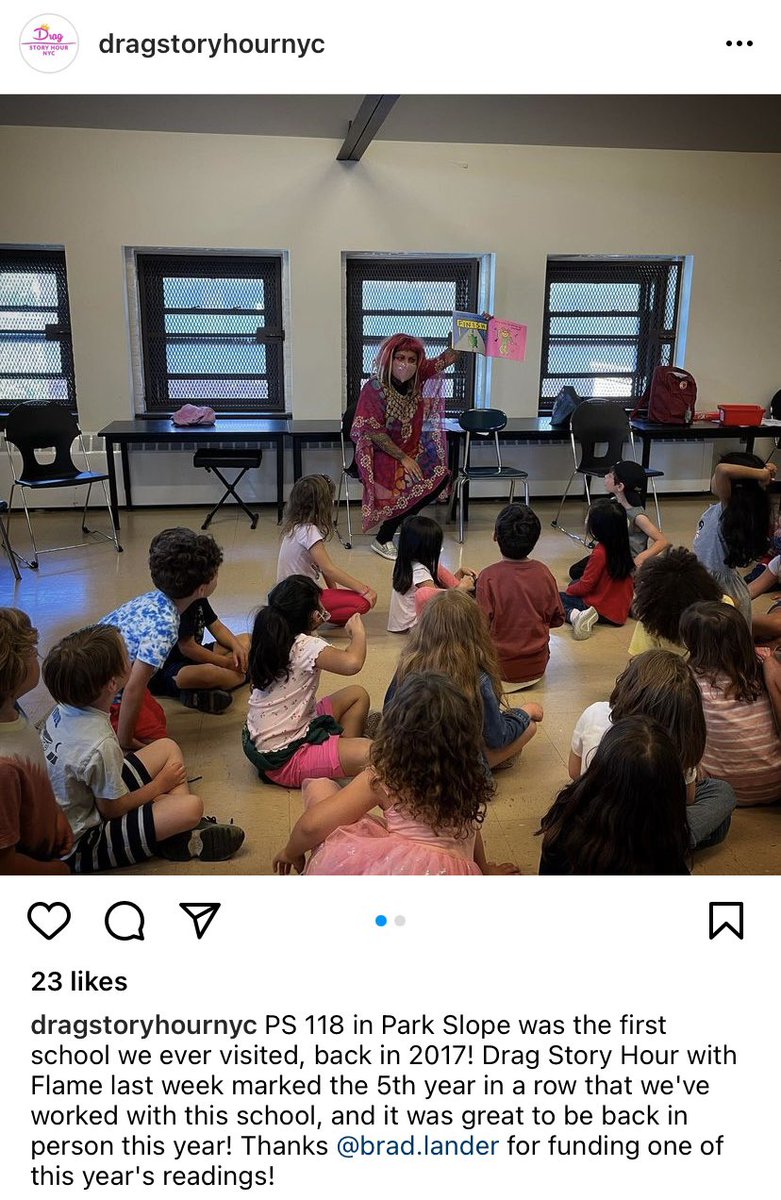 Elementary, middle, and high schools across NYC have teamed up with this drag organization to bring drag queens to schools to read to kids.