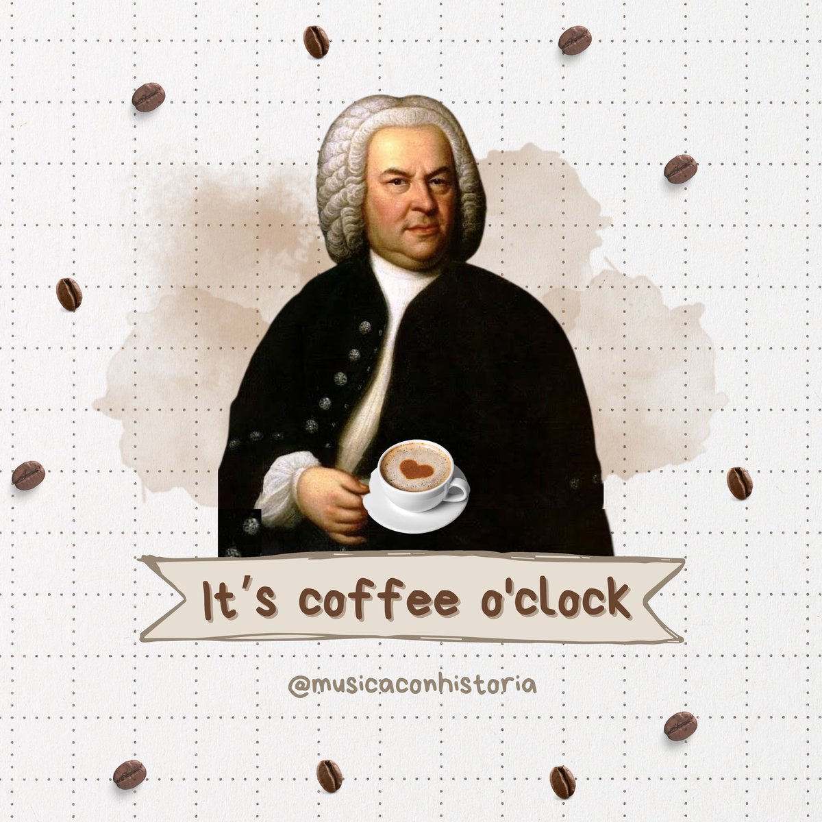 ginarper's tweet photo. ☕️Cualquier hora es hora la del café ☕️ 
¿Sabías que a Bach le gustaba el café antes de que esto fuera común? Hasta hizo una cantata completa dedicada a este, te cuento la historia completa en mi último video de YouTube 🤍 https://t.co/sxymfY9Fhk