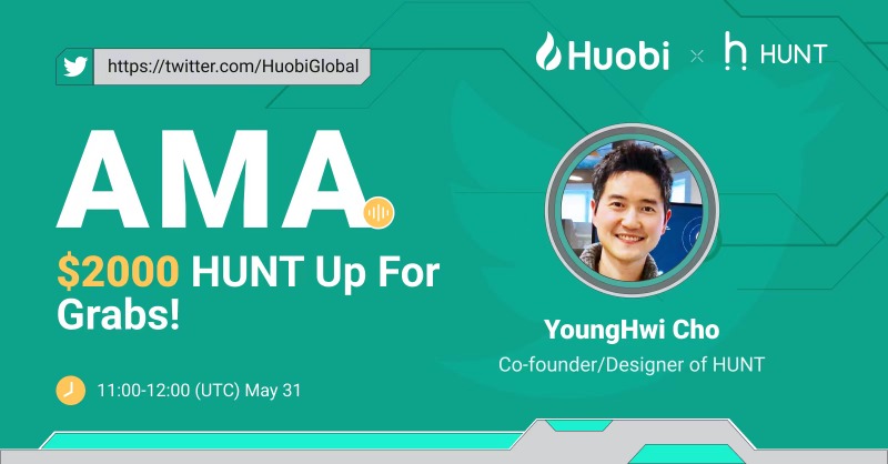HTX_Global's tweet photo. 🔥 #Huobi x $HUNT #AMA!

🤑 $2000 Shared:

☑️Follow @HuobiGlobal @steemhunt

☑️ LIKE + RT + Tag Friends

☑️Join Twitter Spaces AMA 
https://t.co/HR1SPxsMMn

Answer quiz after event  👇