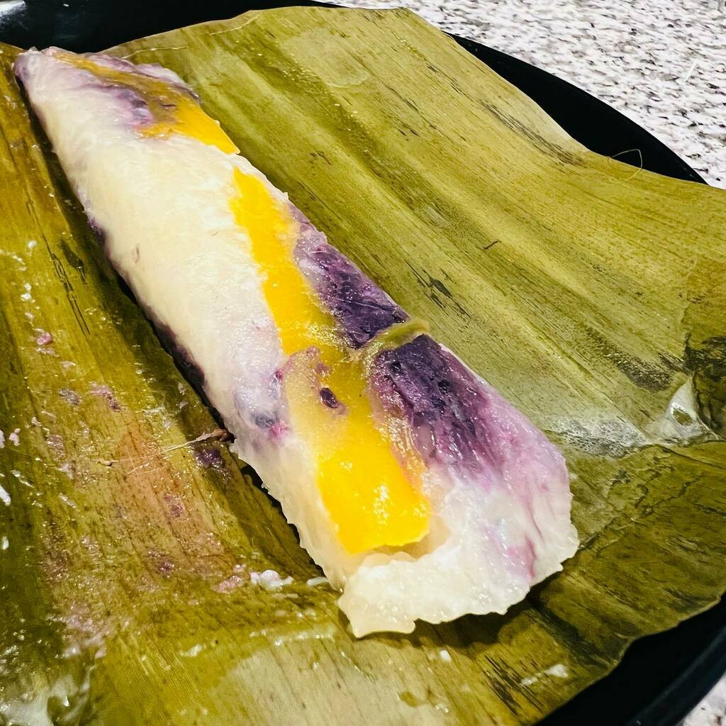 Suman with langka and ube! 
.
These came out way better than expected! Mmmmmmmm! instagr.am/p/CeNIPYeOVtN/