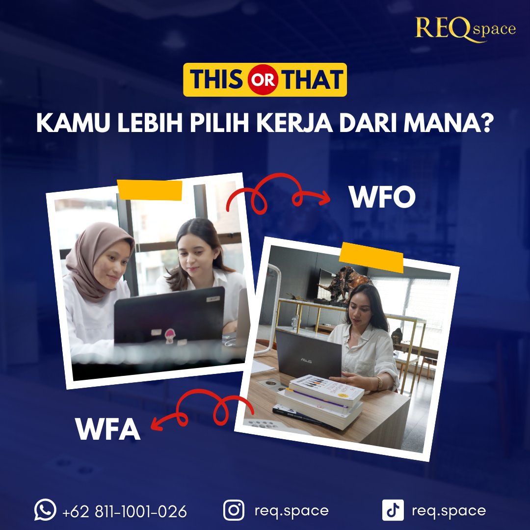 reqspace_id's tweet photo. Sebagai karyawan atau pun entrepreneur, kamu lebih suka WFO atau WFA nih? Share di kolom komentar yaa!
tags
Wanwan 31 Mei Bintang Emon #coworkingspace #coworkingspacejakarta #officespacejakarta #wfa #wfo #sewaruang #sewaruangkantor #reqspace https://t.co/KFxazwC5WA