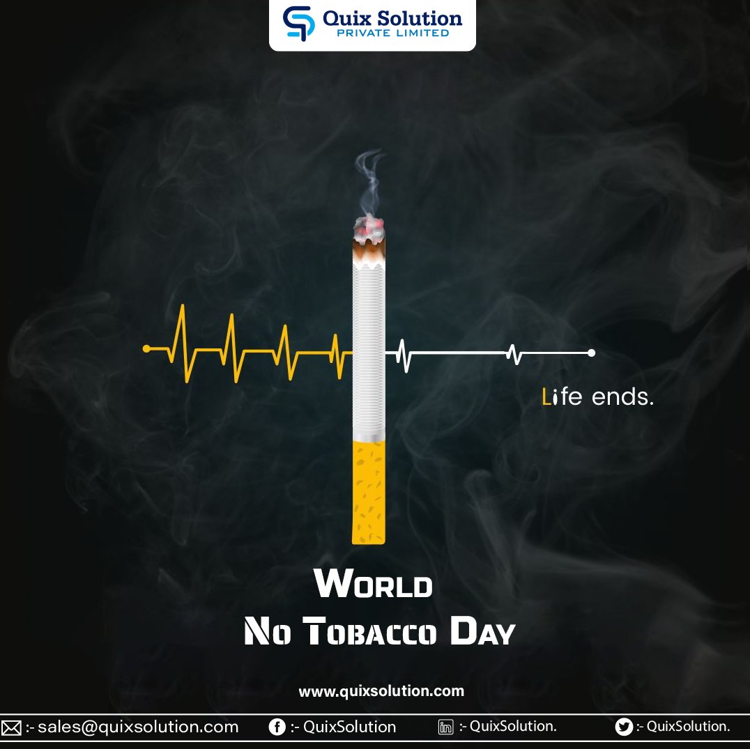 QuixSolution's tweet photo. “Life is too precious to smoke tobacco and therefore, we must save ourselves from it. World No Tobacco Day!!”
#worldnotobaccoday #notobacco #quitsmoking #nosmoking #stopsmoking #smokingkills #health #smoking #tobacco #notobaccoday #cigarette #smokefree #nosmok
#QuixSolution https://t.co/7xIAqjnsNb