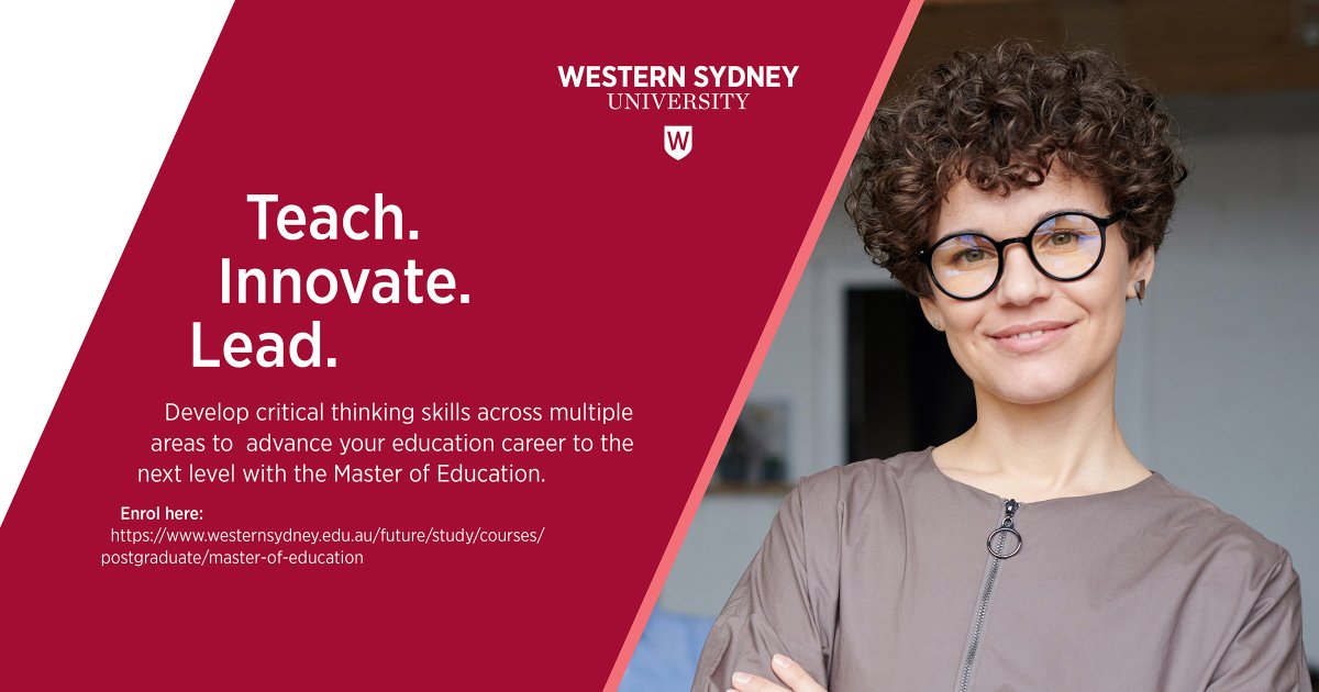 Take your career to the next level! Join our information session on Tuesday 21 July @ 5pm to find out all about our postgraduate specialist studies in education. Register here: uws.zoom.us/meeting/regist…
