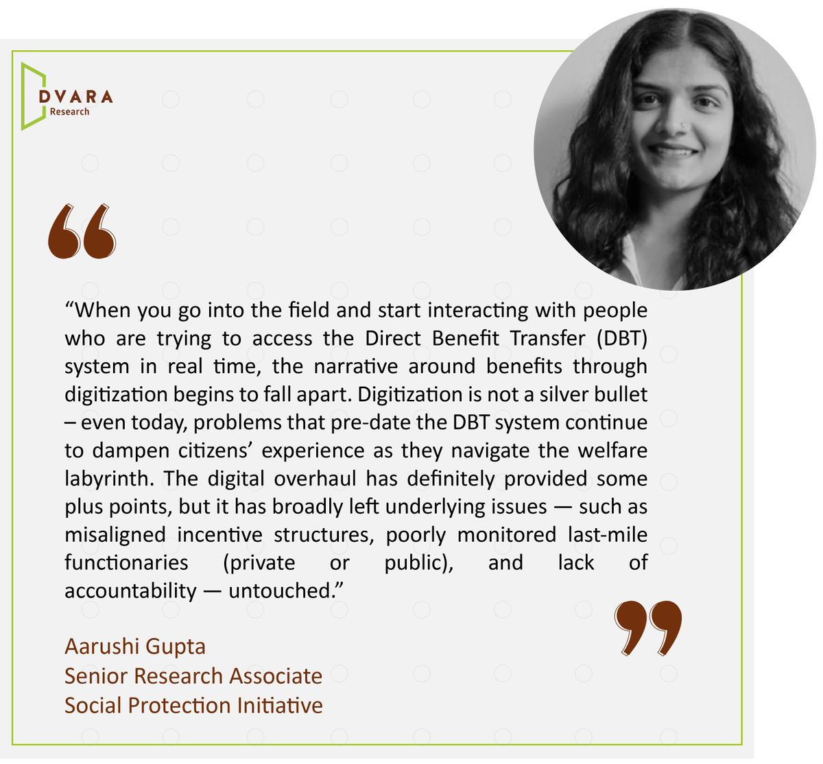 dvararesearch's tweet photo. “...people who are trying to access the Direct Benefit Transfer (DBT) system in real time, the narrative around benefits through digitization begins to fall apart. Digitization is not a silver bullet – ..." by Aarushi Gupta (@echochamberetal) on DBT System.

#socialexclusion https://t.co/X8iVqOkyCq