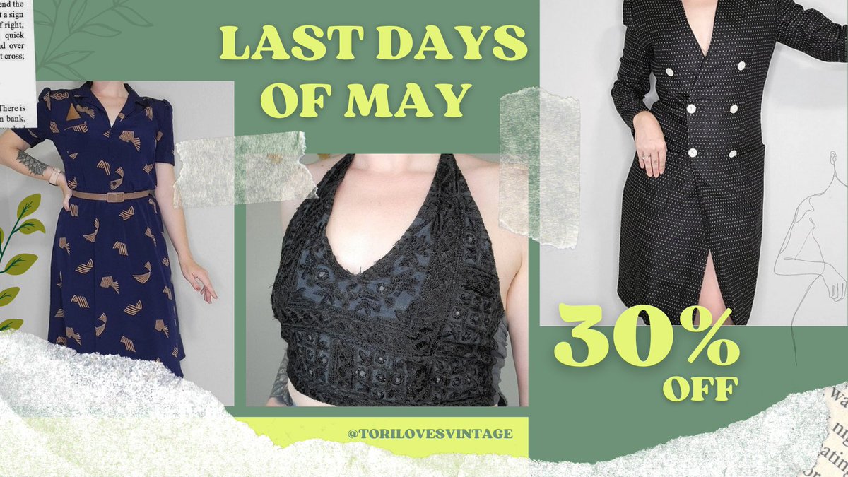 30% off at ToriLovesVintage on Etsy until the end of May! Lot's of great vintage pieces, check it out! torilovesvintage.etsy.com