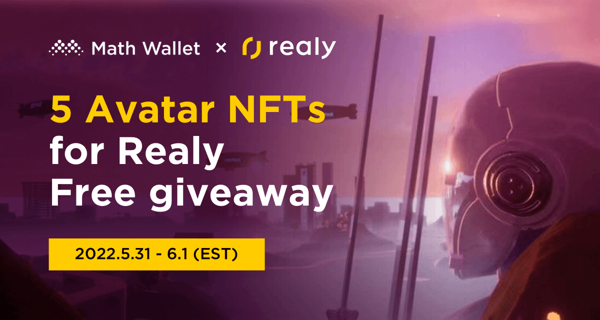 MathWallet's tweet photo. MathWallet X Realy Free Giveaway!

🎁5 Avatar NFTs

To enter:

❤️Follow @MathWallet and @RealyOfficial 
🔄RT &amp; @ 3 NFT friends
✅Complete: https://t.co/q0BHCaYdx4

#Solana #NFT #Giveaway https://t.co/X87SDNIQCf
