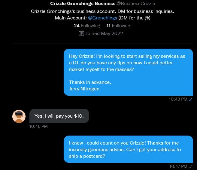 CohenTweeter's tweet photo. Mr. Gronchings provides some great services, I very much recommend him!! #business #boy #coachella #supreme #tacosoverlord https://t.co/yUsvLsUOMX