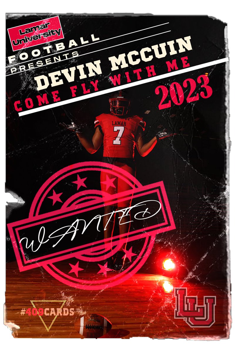 DevinMccuin1's tweet photo. Extremely blessed to earn an offer from Lamar University!! @CoachGipson11 @CoachPCovington @justinwells2424 
#409CARDS #WeAreLU https://t.co/15KtrIIzAW