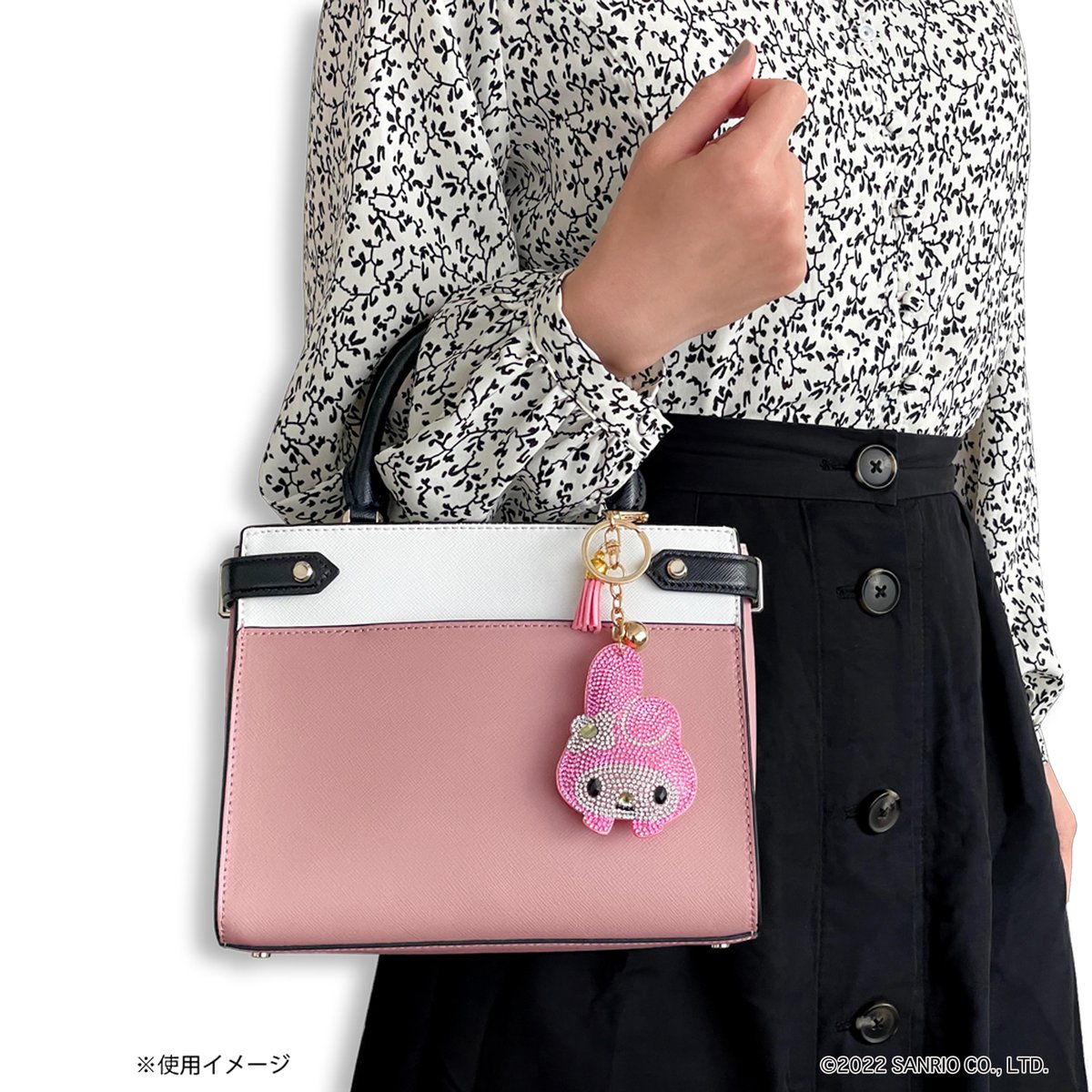 「マイメロディ キラキラレザーキーホルダー キラキラしていて可愛い!レザー調のキー」|ご当地キティのイラスト